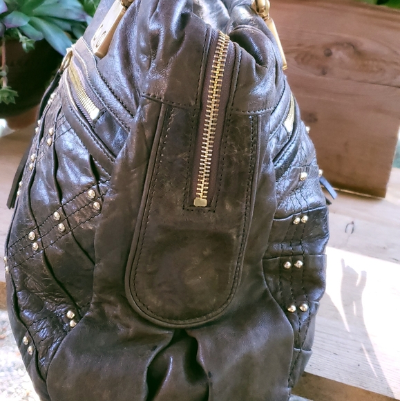 Treesje Army Green Leather Shoulder Bag - Picture 11 of 12